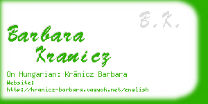 barbara kranicz business card