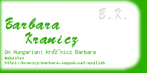 barbara kranicz business card